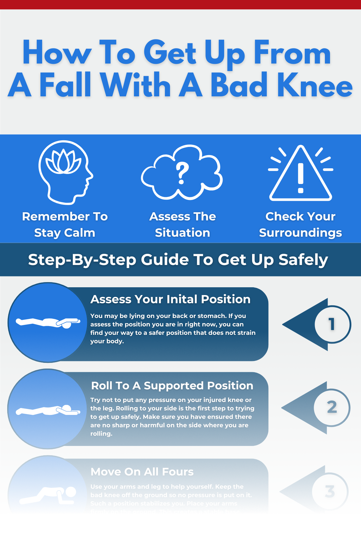 How To Get Up From A Fall With A Bad Knee Infographic Pdf Preview